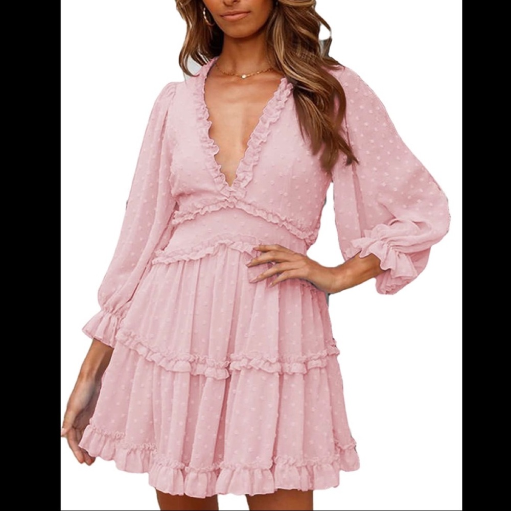 💕 HAPPY SAILED LONG SLEEVE RUFFLED BACKLESS MINI DRESS 💕